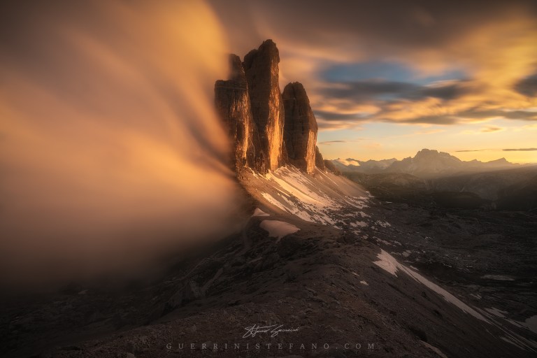 Light Explosion Tre Cime di Lavaredo Guerrini Stefano